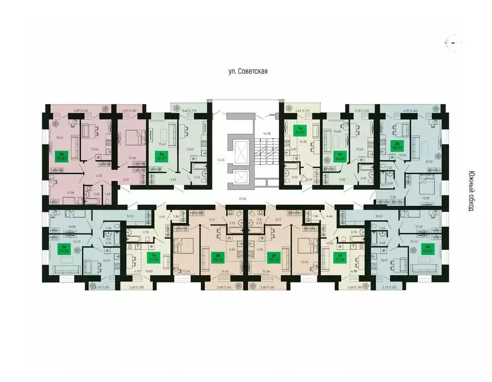 2-комнатная квартира: деревня Шутовщина, Ботаническая улица (46 м) - Фото 2