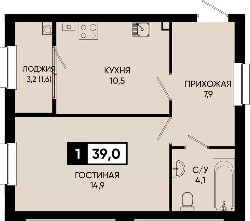 1-комнатная квартира: Ставропольский край, городской округ Кисловодск, ... - Фото 0