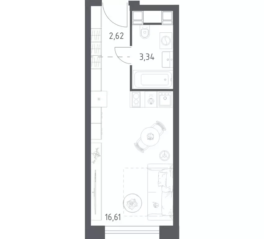 Квартира-студия: Москва, Пятницкое шоссе, 56Б (22.57 м) - Фото 1