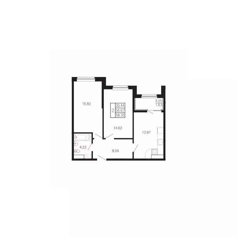 2-к кв. Крым, Феодосия муниципальный округ, Приморский пгт Просторы ... - Фото 1