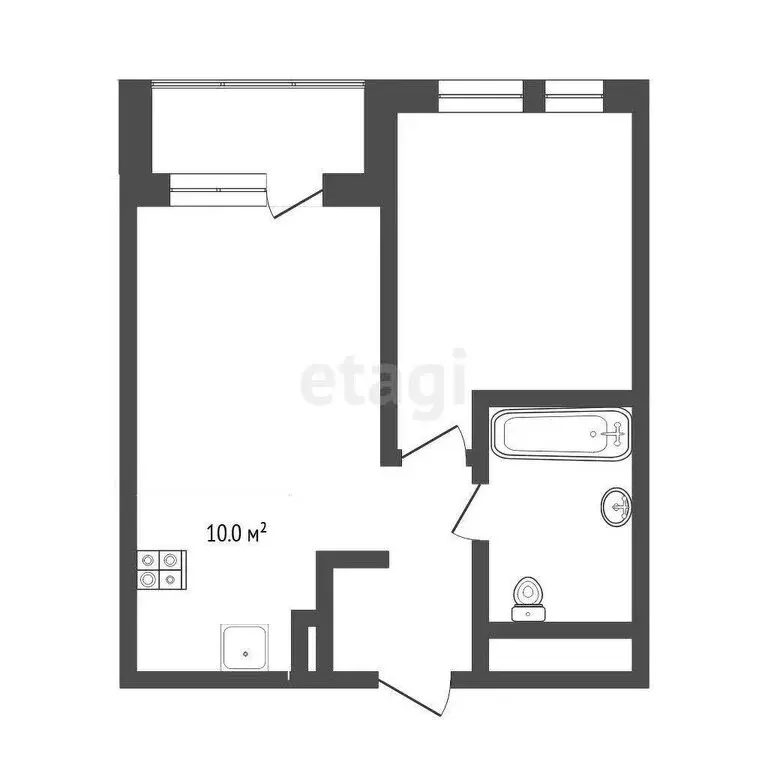 1-комнатная квартира: Тюмень, Полевая улица, 115 (32.5 м) - Фото 0
