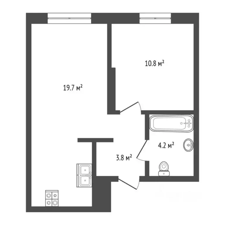 1-к кв. Тюменская область, Тюмень Новгородская ул., 22 (38.5 м) - Фото 2