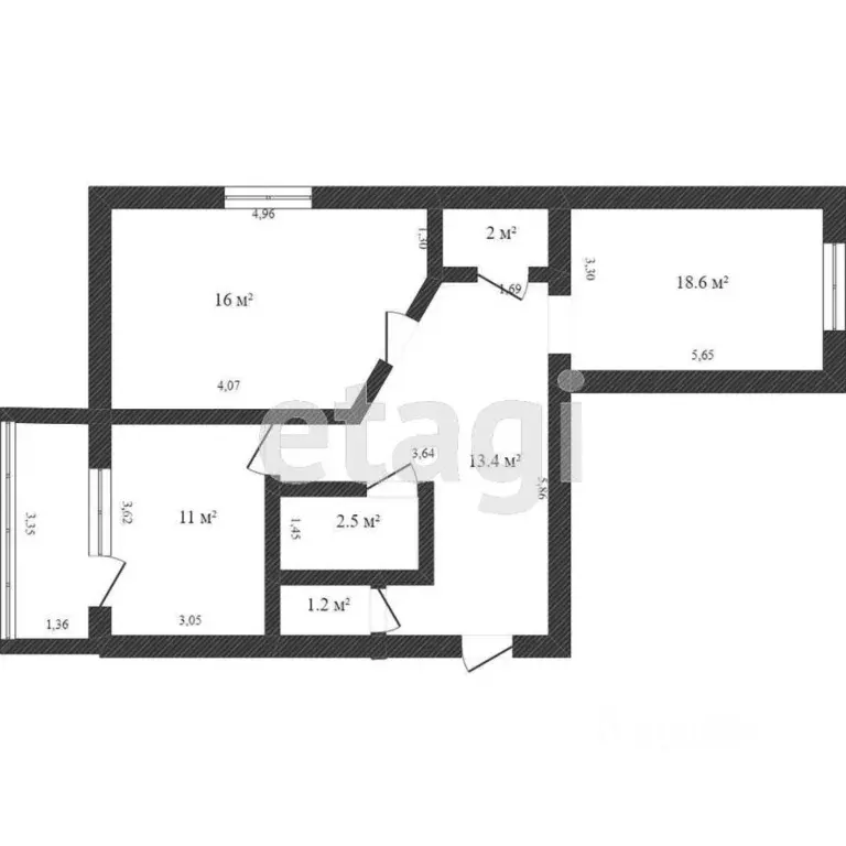 2-к кв. Амурская область, Благовещенск Студенческая ул., 21 (52.6 м) - Фото 1