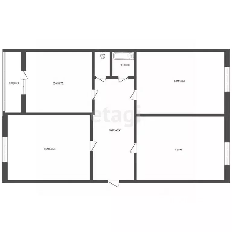 3-к кв. Кемеровская область, Юрга Кузбасский просп., 4 (66.0 м) - Фото 1