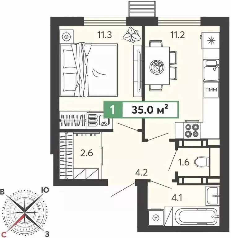 1-к кв. Пензенская область, Пензенский район, Засечный сельсовет, с. ... - Фото 1