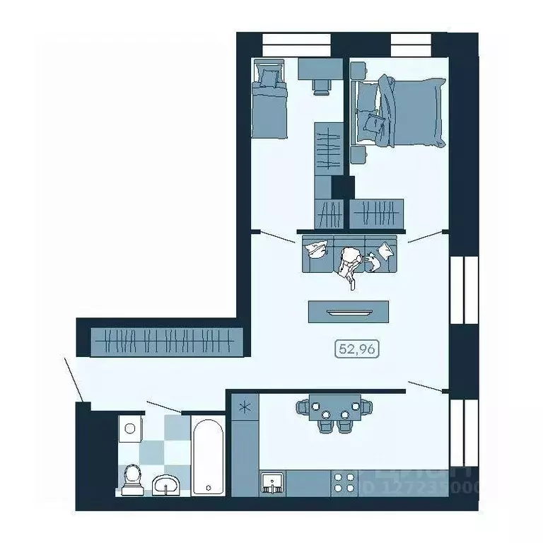 3-к кв. Приморский край, Владивосток ул. Борисенко (52.96 м) - Фото 1