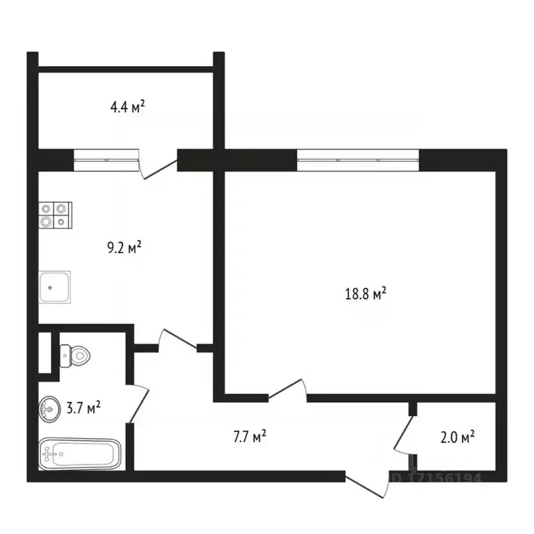 1-к кв. Тюменская область, Тюмень ул. Николая Ростовцева, 6 (41.4 м) - Фото 0