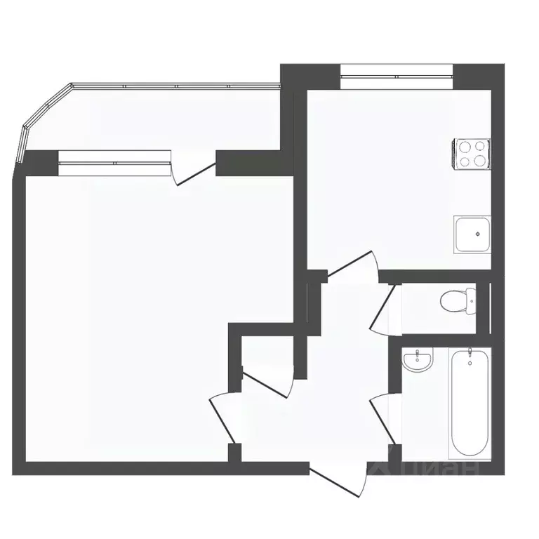 1-к кв. Пермский край, Пермь ул. Генерала Наумова, 19 (41.0 м) - Фото 2