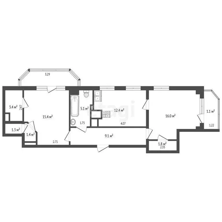 2-комнатная квартира: Калининград, улица Космонавта Леонова, 47 (64.7 ... - Фото 0