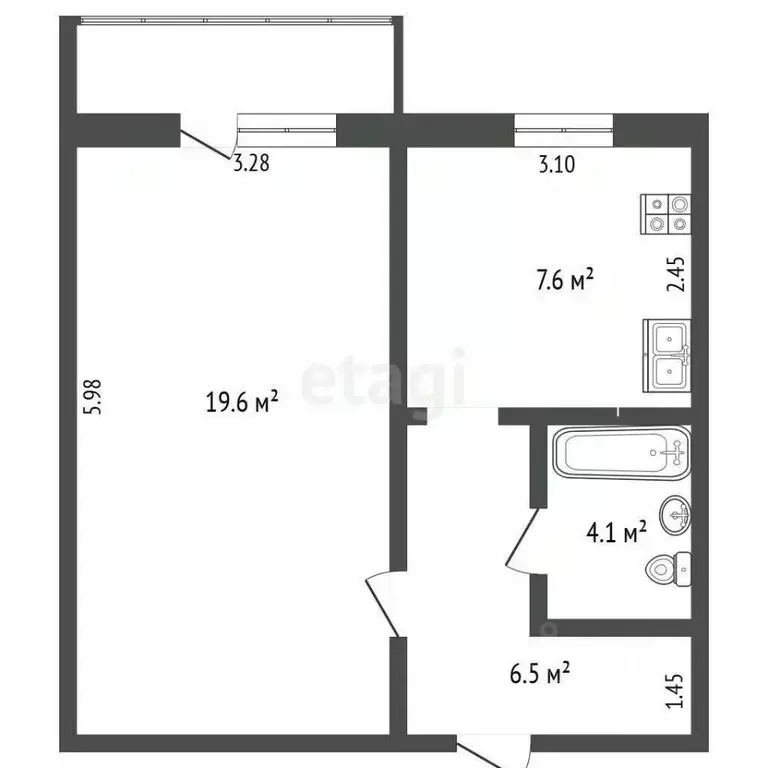 1-к кв. Ямало-Ненецкий АО, Новый Уренгой Восточный мкр, 1/1 (37.0 м) - Фото 1