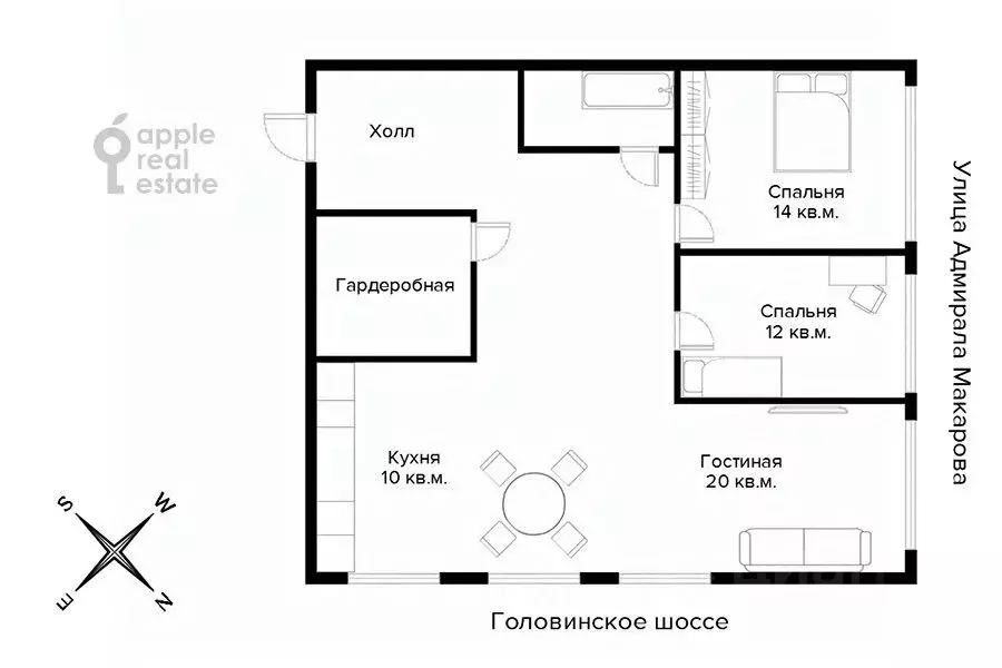 3-к кв. Москва ул. Адмирала Макарова, 6Ак1 (60.0 м) - Фото 1