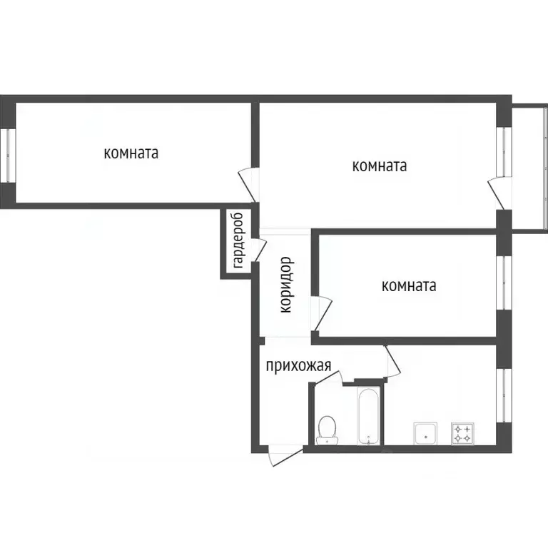 3-к кв. Красноярский край, Красноярск ул. Чайковского, 7 (60.5 м) - Фото 2