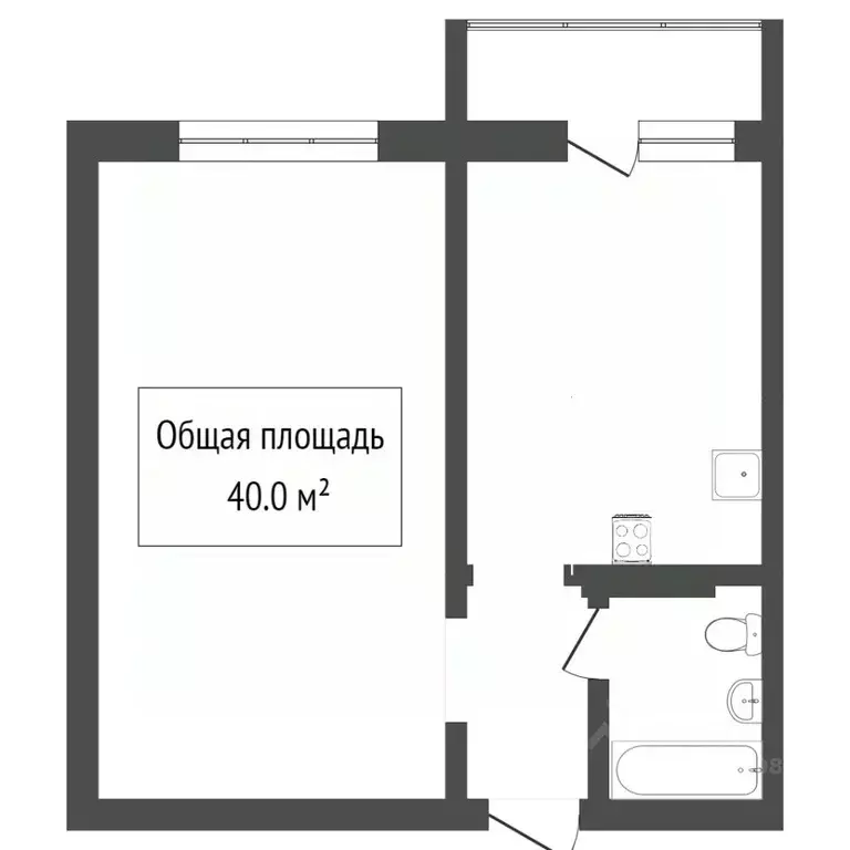 1-к кв. Новосибирская область, Новосибирск ул. Забалуева, 90 (40.0 м) - Фото 1