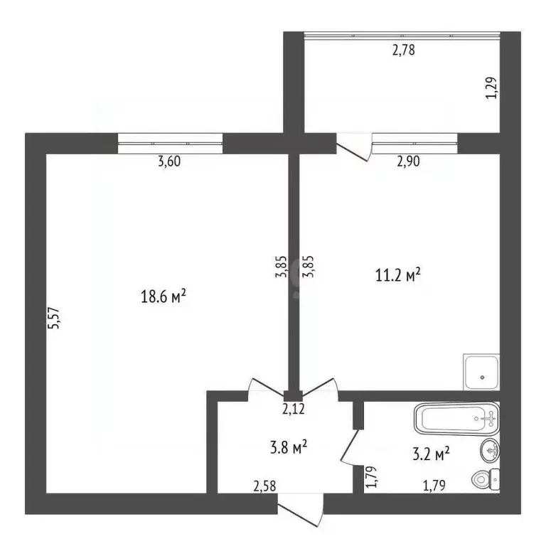 1-к кв. Амурская область, Зея Школьный пер., 93/1 (36.8 м) - Фото 2