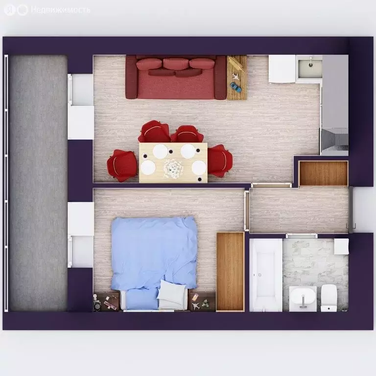 1-комнатная квартира: Уфа, микрорайон Юрюзань, ЖК Эльбрус, ск1 (30.16 ... - Фото 2