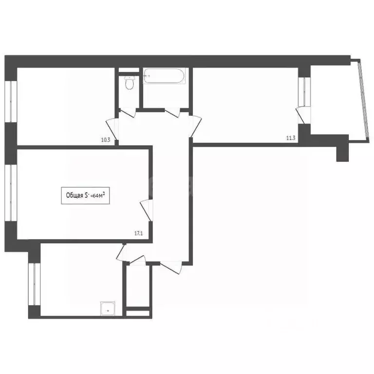 3-к кв. Алтайский край, Бийск ул. Владимира Ленина, 266 (64.0 м) - Фото 1