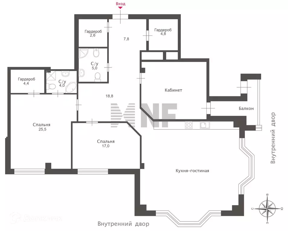 Продаётся 4-к квартира, 162.1 м - Фото 1