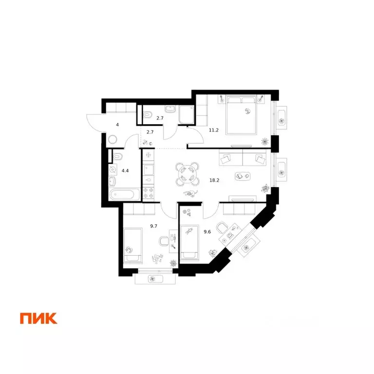 3-к кв. Московская область, Котельники  (62.5 м) - Фото 1