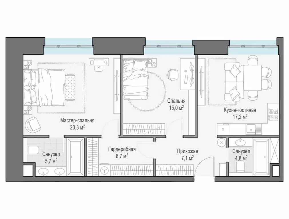 2-комнатная квартира: Москва, ЦАО, Тверской район, ЖК Ильинка 3/8 ... - Фото 1