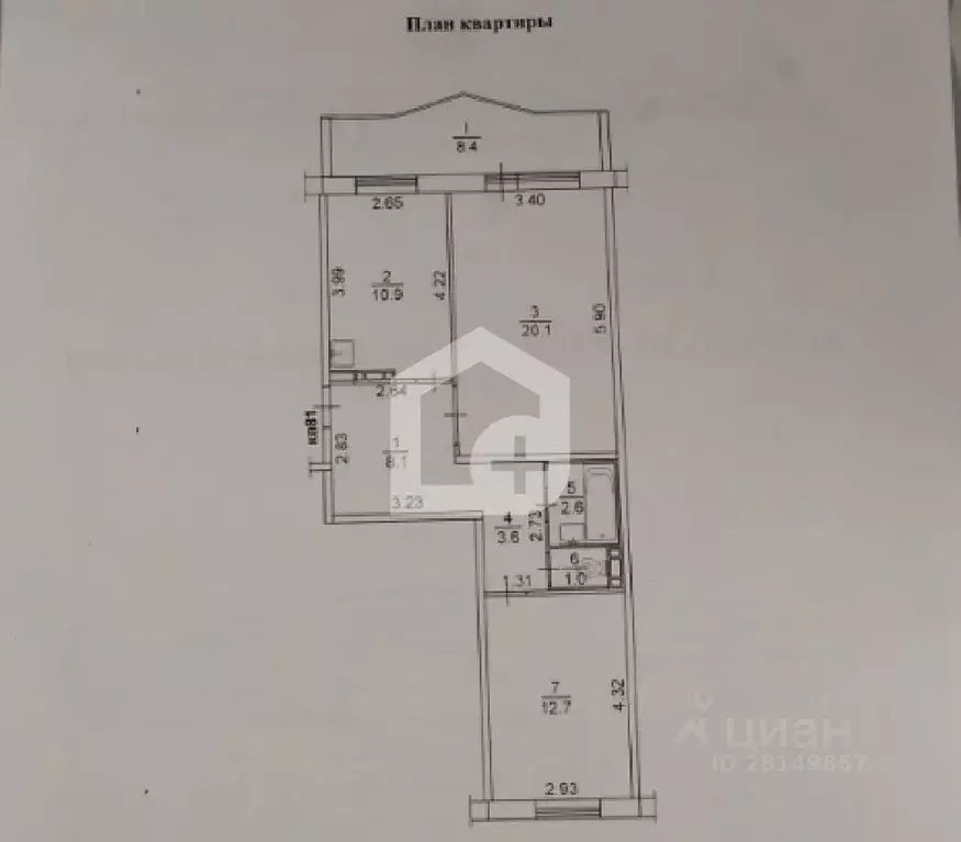 2-к кв. Томская область, Томск Смоленский пер., 9 (59.0 м) - Фото 1