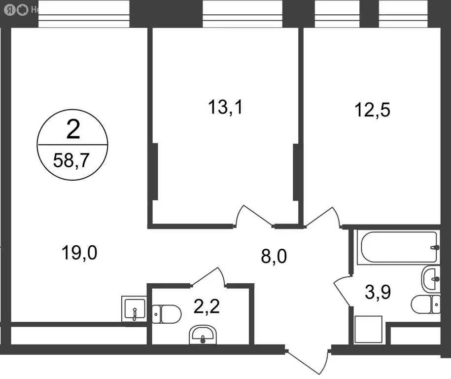 2-комнатная квартира: Московский, улица Никитина, 3к3 (58.7 м) - Фото 1