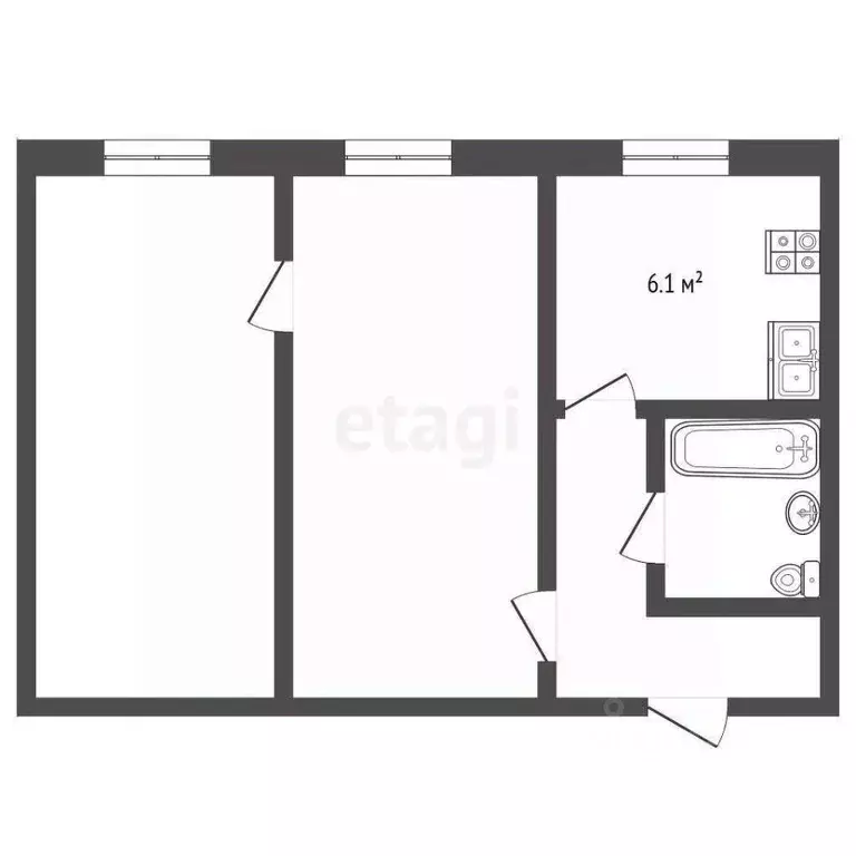 2-к кв. Калининградская область, Калининград ул. Нансена, 20 (39.3 м) - Фото 1