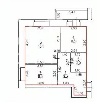 2-к кв. Вологодская область, Вологда ул. Гагарина, 72 (47.0 м) - Фото 2
