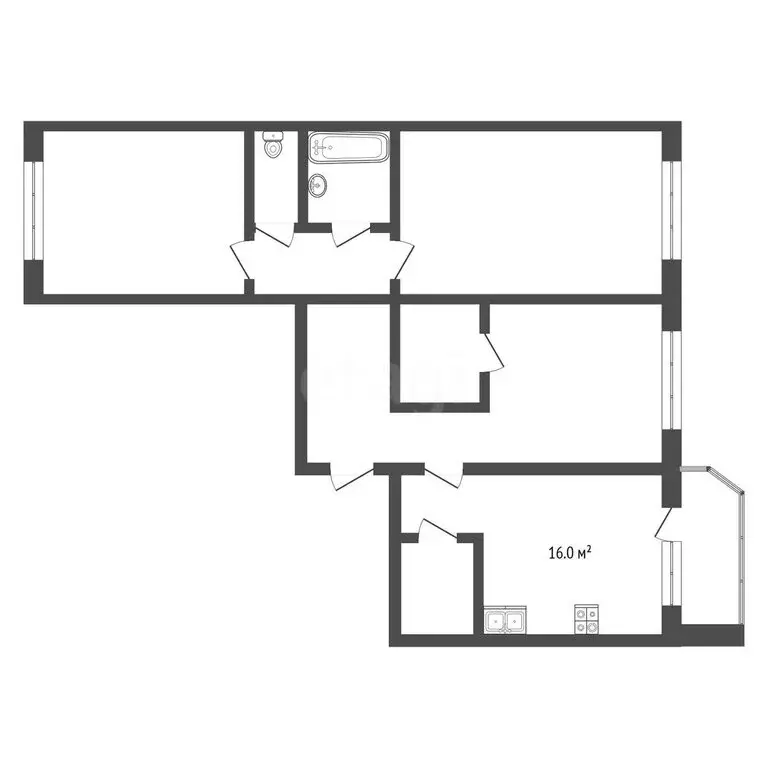 3-комнатная квартира: Тюмень, улица Монтажников, 42А (86.8 м) - Фото 1