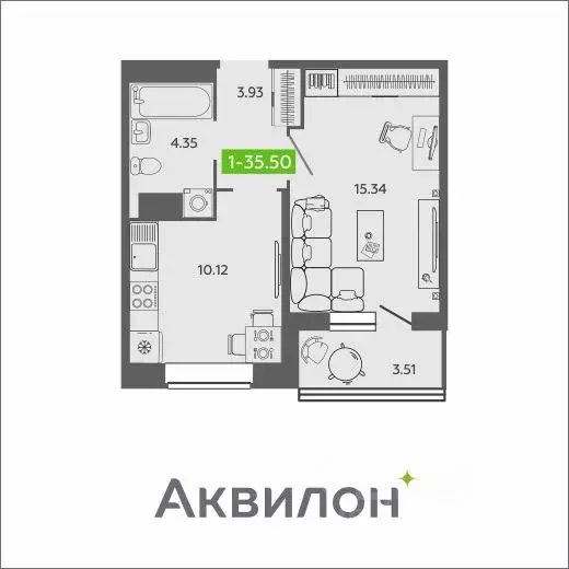 1-к кв. Архангельская область, Архангельск Северодвинская ул., 25А ... - Фото 0