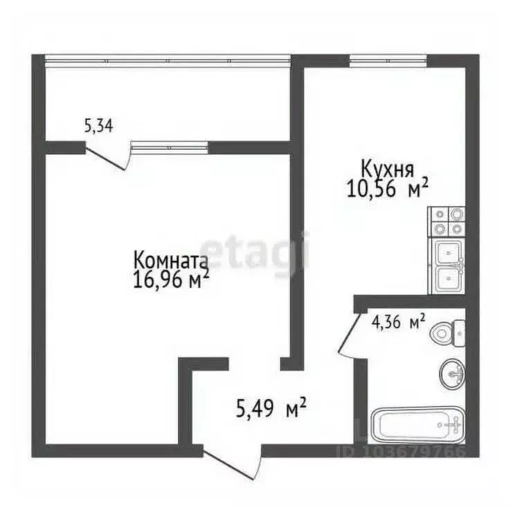 1-к кв. Самарская область, Тольятти Приморский бул., 54А (40.04 м) - Фото 1