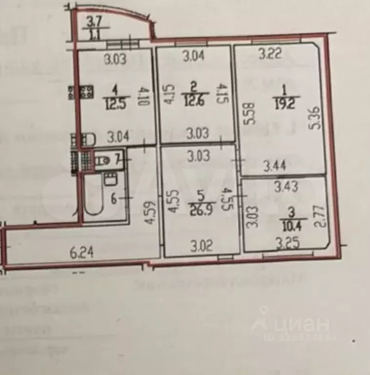 3-к кв. Санкт-Петербург ул. Карпинского, 33к1 (86.2 м) - Фото 1