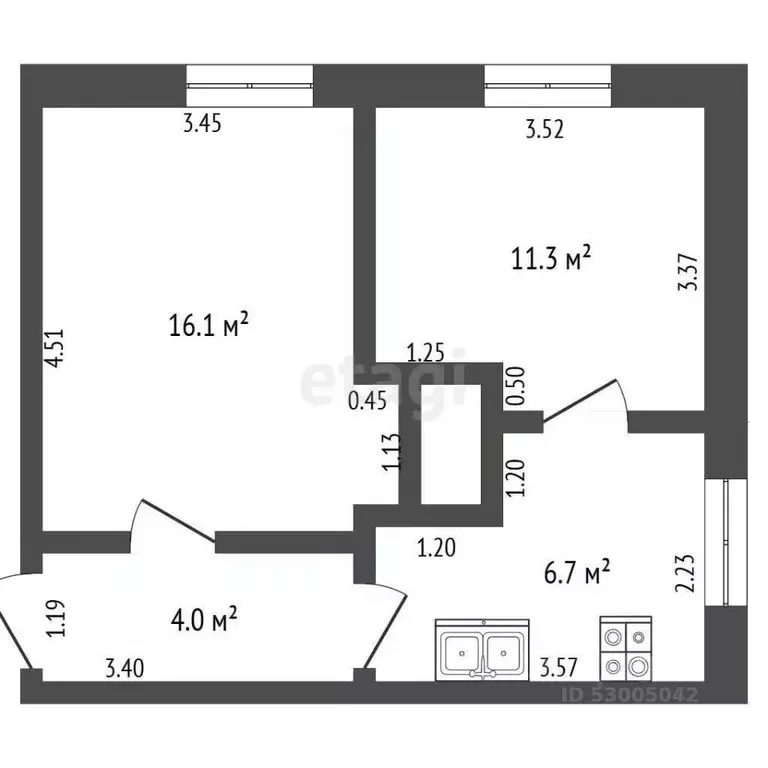 2-к кв. Забайкальский край, Чита Сибирская ул., 5 (38.1 м) - Фото 2