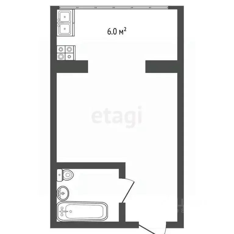 Студия Ставропольский край, Ессентуки ул. Кленовая Роща (23.0 м) - Фото 2