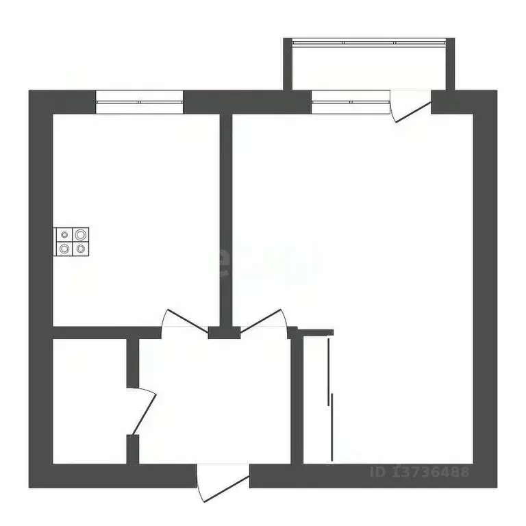 1-к кв. Амурская область, Благовещенск Институтская ул., 18 (33.3 м) - Фото 2