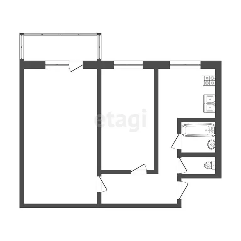 2-комнатная квартира: Самара, проспект Ленина, 10 (42.8 м) - Фото 1