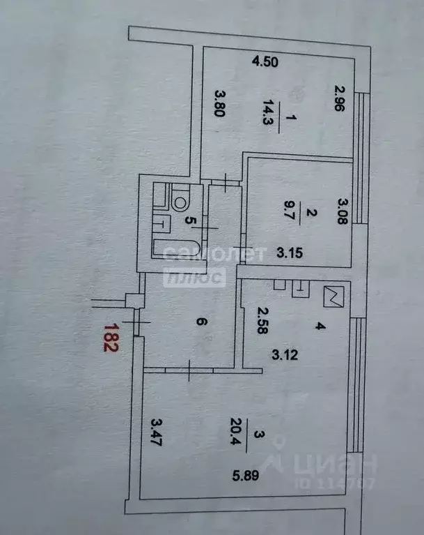 3-к кв. Москва Большая Черкизовская ул., 22К1 (64.3 м) - Фото 2