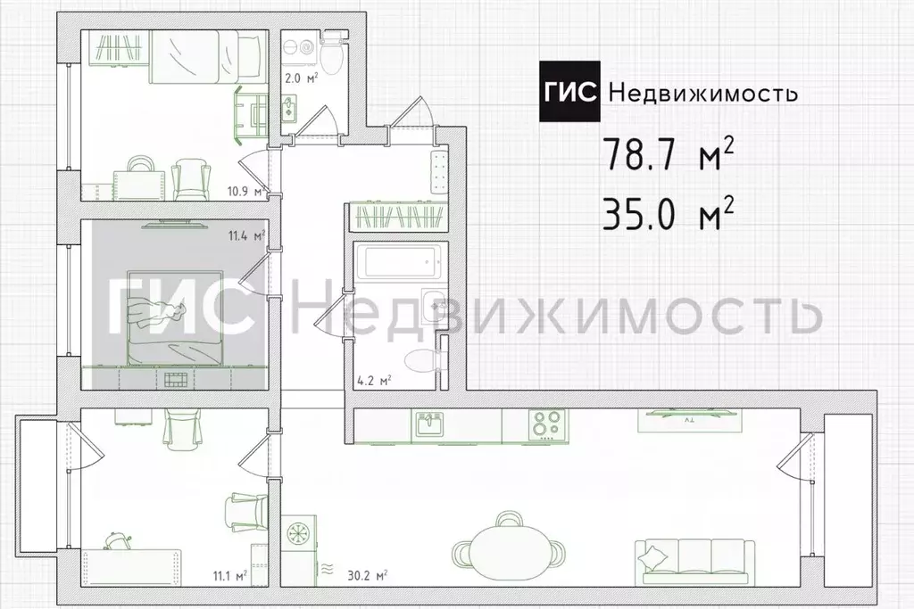 3-к кв. Новосибирская область, Новосибирск ул. Владимира Заровного, 32 ... - Фото 1