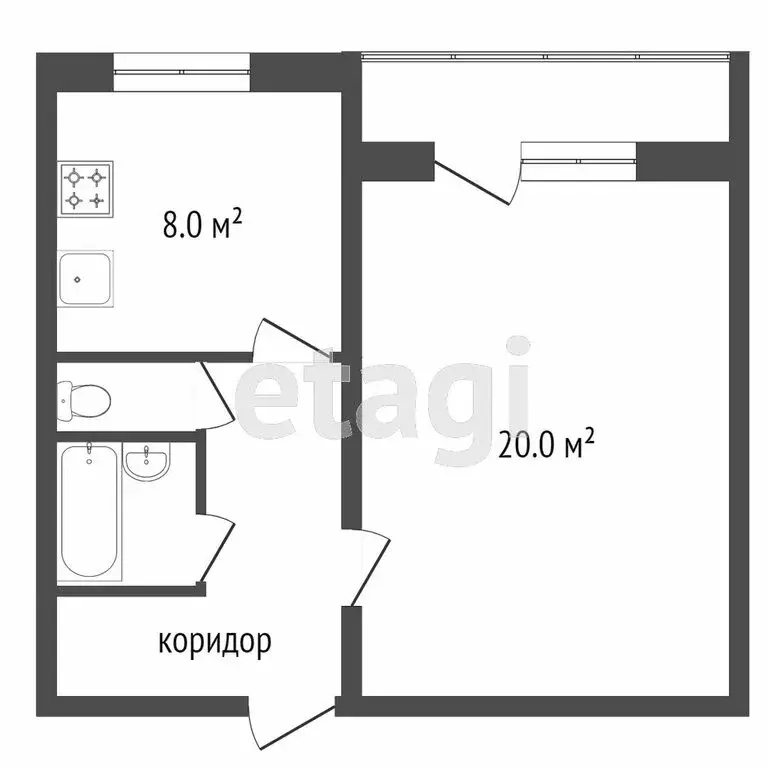 1-комнатная квартира: Воронеж, улица Кривошеина, 13/11 (38.4 м) - Фото 1