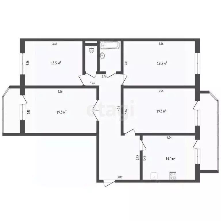 4-к кв. Тюменская область, Тюмень ул. Монтажников, 19 (110.2 м) - Фото 1