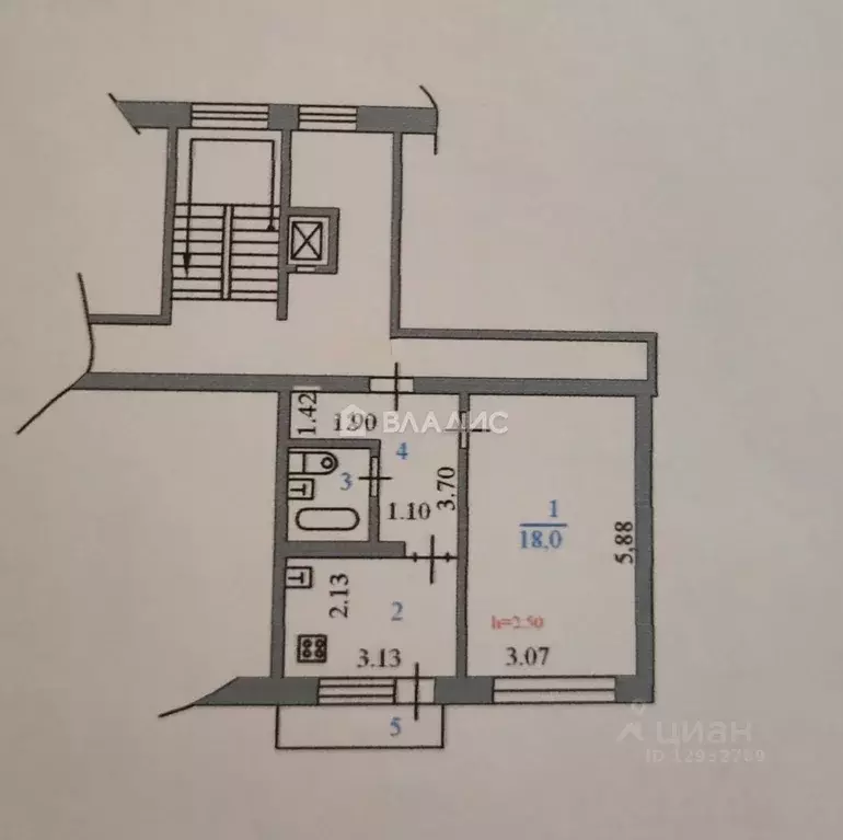 1-к кв. Пензенская область, Пенза просп. Строителей, 50 (35.0 м) - Фото 1