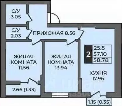 2-к кв. Оренбургская область, Оренбург ул. Ильи Глазунова, 21 (58.78 ... - Фото 0