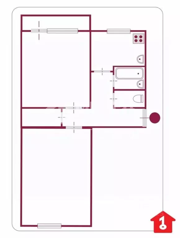 2-к кв. Омская область, Омск просп. Карла Маркса, 60А (48.4 м) - Фото 1