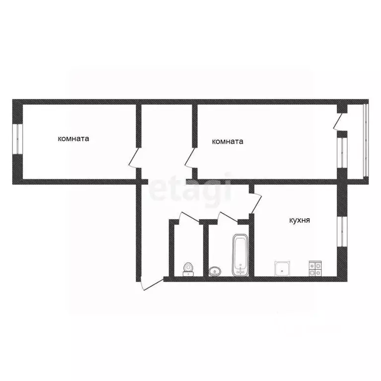 2-к кв. Ленинградская область, Кириши просп. Ленина, 24 (44.4 м) - Фото 2