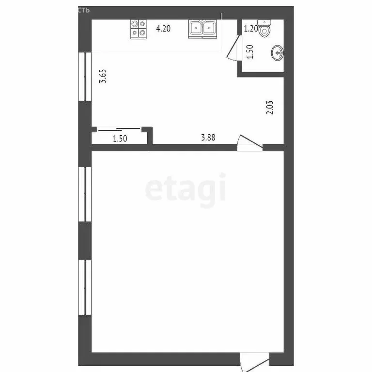 2-комнатная квартира: Ялуторовск, улица Ватутина, 1 (51 м) - Фото 1