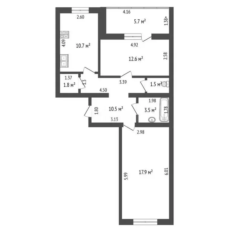 2-комнатная квартира: Стерлитамак, улица Артёма, 100 (50.1 м) - Фото 1