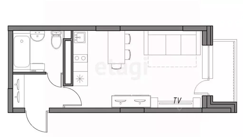 Студия Краснодарский край, Анапа ш. Супсехское, 39к16 (28.5 м) - Фото 2
