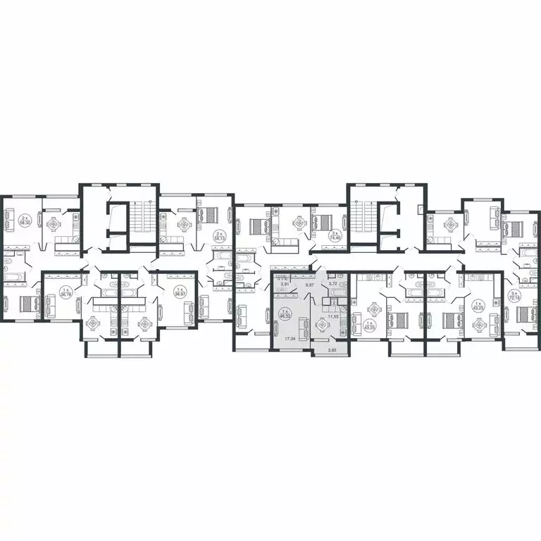 1-комнатная квартира: Тверь, ул. Левитана (46.32 м) - Фото 1