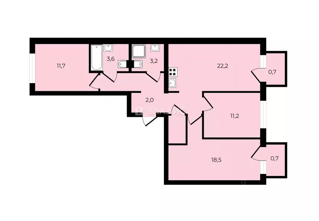 3-к кв. Ленинградская область, Ломоносовский район, Аннинское ... - Фото 2