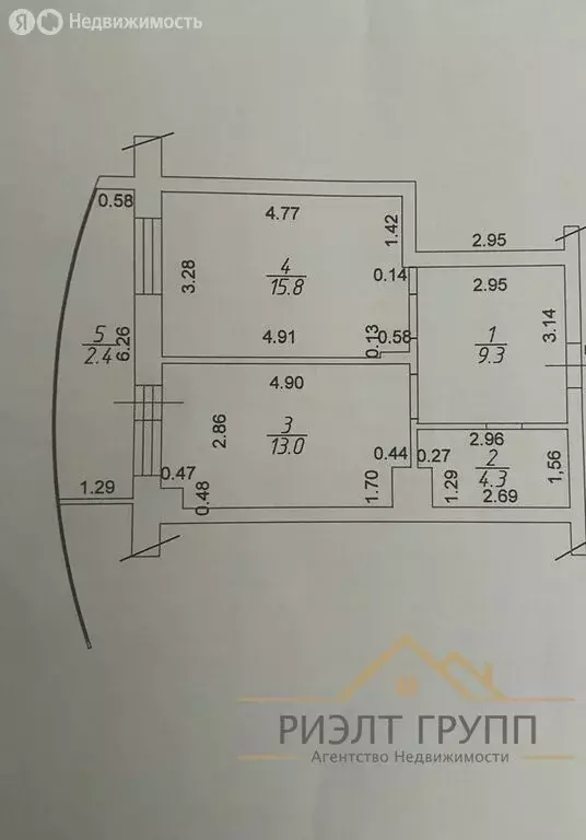 1-комнатная квартира: село Усады, Счастливая улица, 5 (42.4 м) - Фото 1