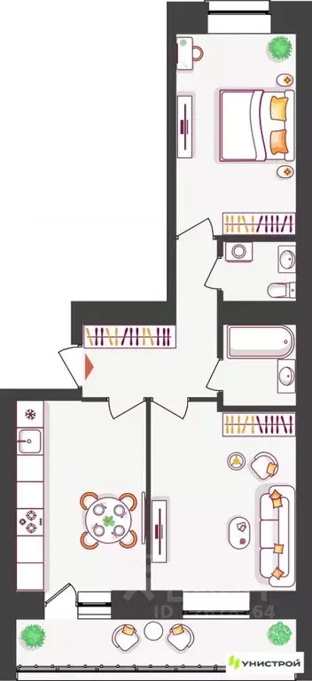 2-к кв. Самарская область, Тольятти ул. Владимира Высоцкого (53.4 м) - Фото 1
